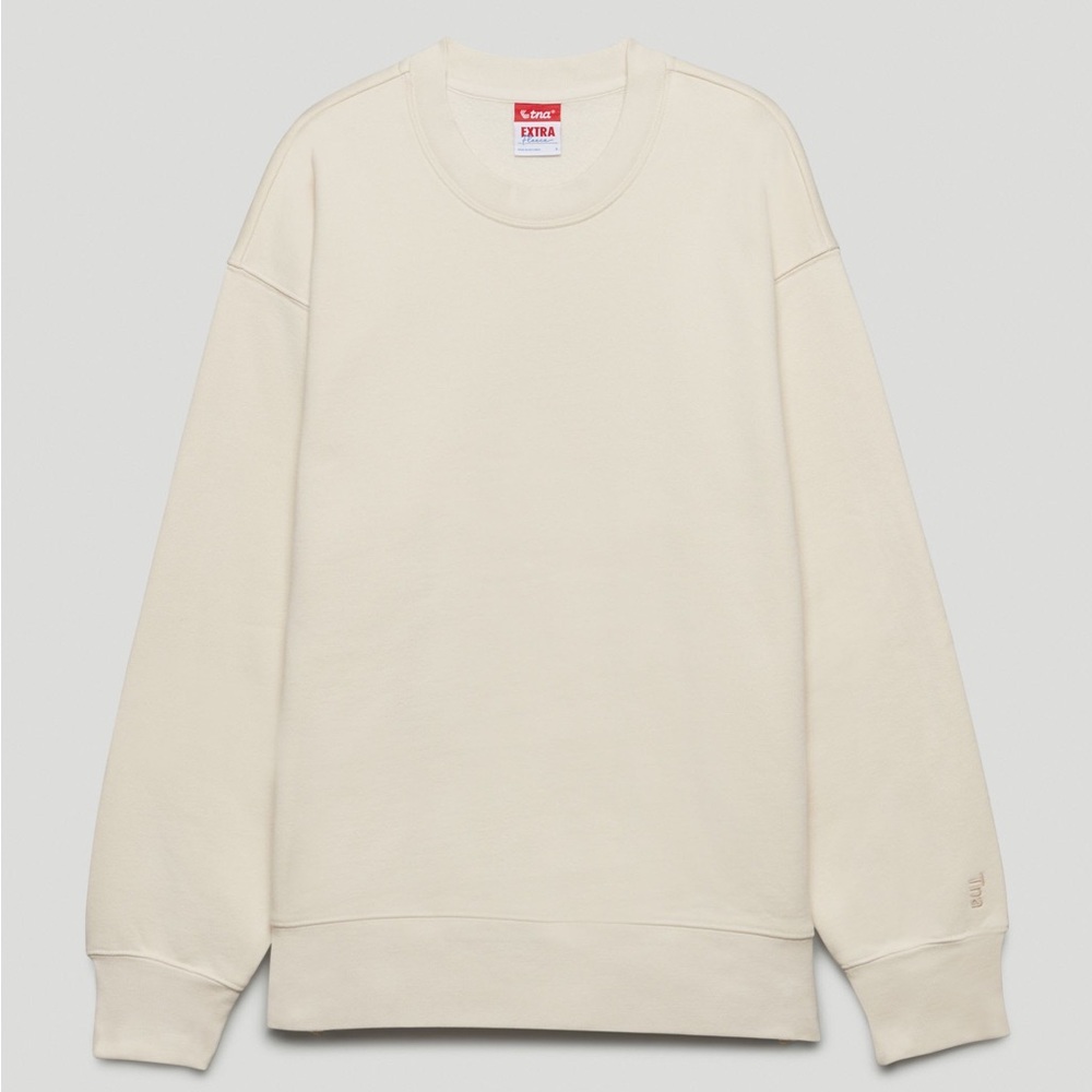TNA Light Yellow Comfy Cozy Fleece Crewneck Jumper Sweater